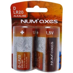 PILES ALCALINES NUMAXES 1,5V D LR20 - POCHETTE DE 2